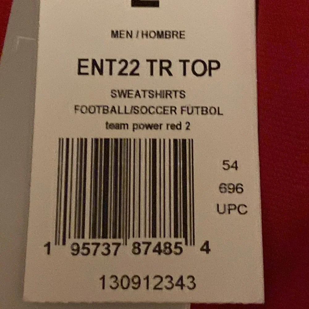 Adidas Areoready Entrada 22 Training Top Football/Soccer Red Men’s size L NWT